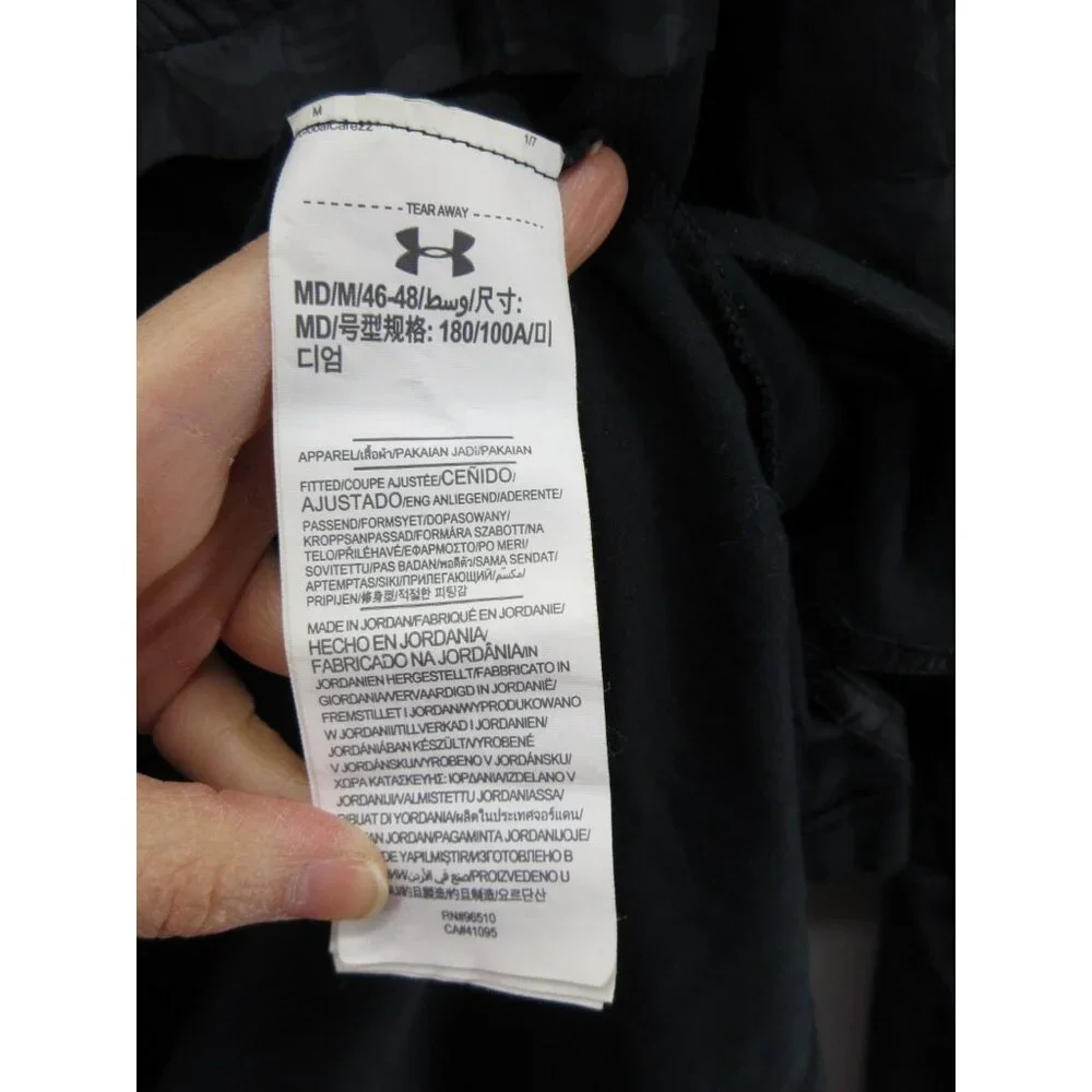 Under Armour Jacket Medium Sportstyle Wind Anorak 1/4 Zip Camo Fiited *